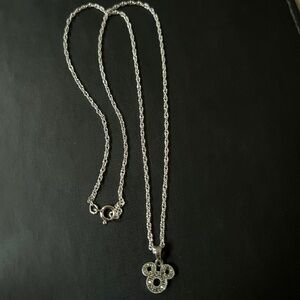 Disney Mickey Mouse Silver Pave Crystal Necklace